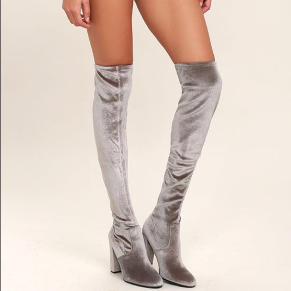 NWOT Steve Madden thigh high velvet boots